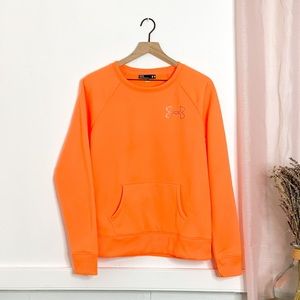 Under Armour Orange Crew Neck Fleece Lined Sweatshirt